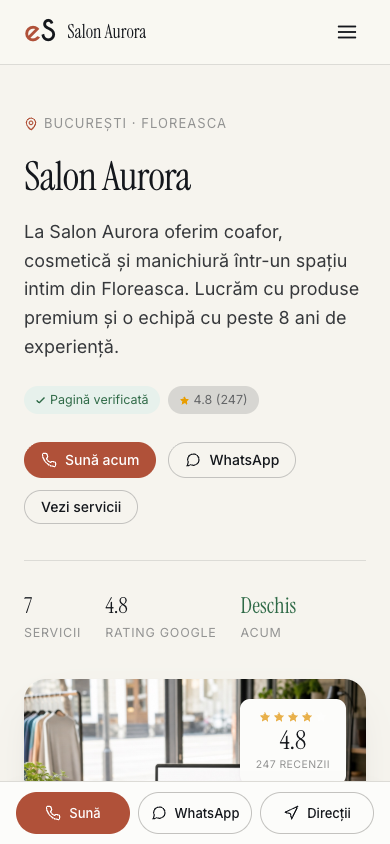 La même page d'exemple, en version mobile, avec la barre d'actions rapides fixée en bas de l'écran.